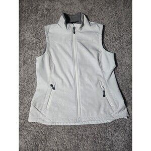 Roper Western Soft Shell Floral Vest White Women's size XL Full Zip Fleece